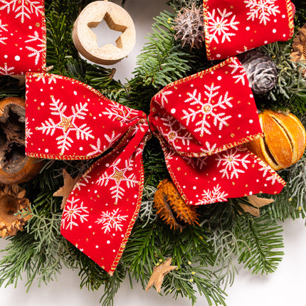 Coroniță Crăciun "Starry Red Joy" din Brad Nobilis