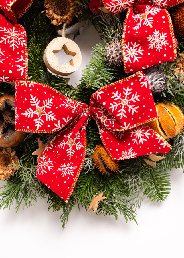 Coroniță Crăciun "Starry Red Joy" din Brad Nobilis