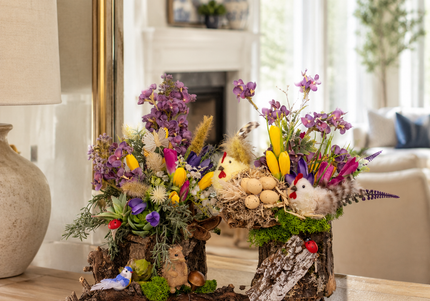 Aranjament floral de Paște „Easter Garden” – decor rustic de primăvară
