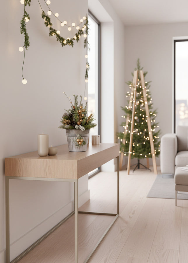 Brad Natural Decorat la Ghiveci "Golden Frost"