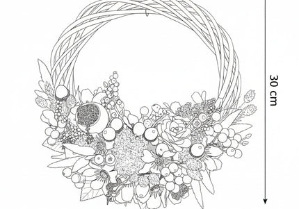 Coroniță Handmade „Harvest Sun” – Aranjament Floral pe Bază de Răchită Albă cu Flori de Câmp și Dovleci