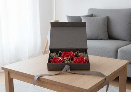 Aranjament de Lux "Red Saphir Heritage" cu Trandafiri Metalici