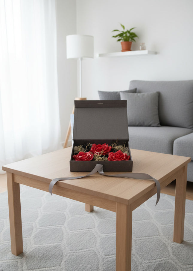 Aranjament de Lux "Red Saphir Heritage" cu Trandafiri Metalici