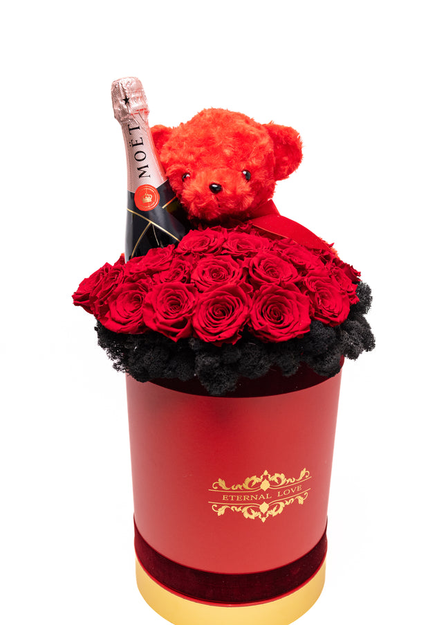 Aranjament de Lux „Eternal Crimson” cu Moët și Catifea