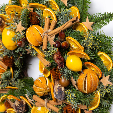 Coroniță Crăciun "Citrus & Cinnamon" Brad Nobilis Mare