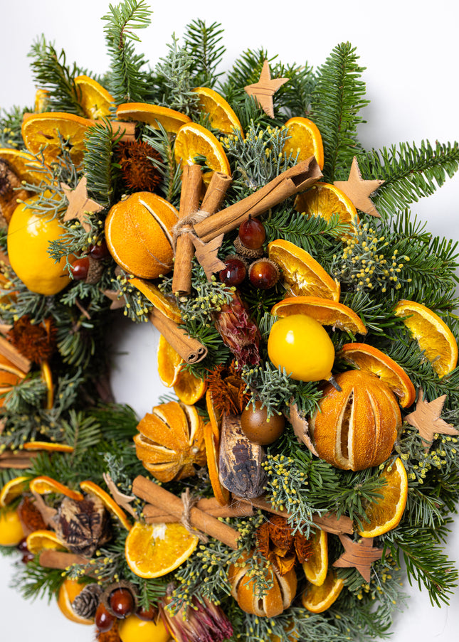 Coroniță Crăciun "Citrus & Cinnamon" Brad Nobilis Mare