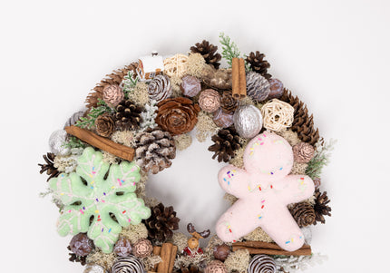 Coroniță Crăciun "Sweet Gingerbread" cu Mușchi și Conuri