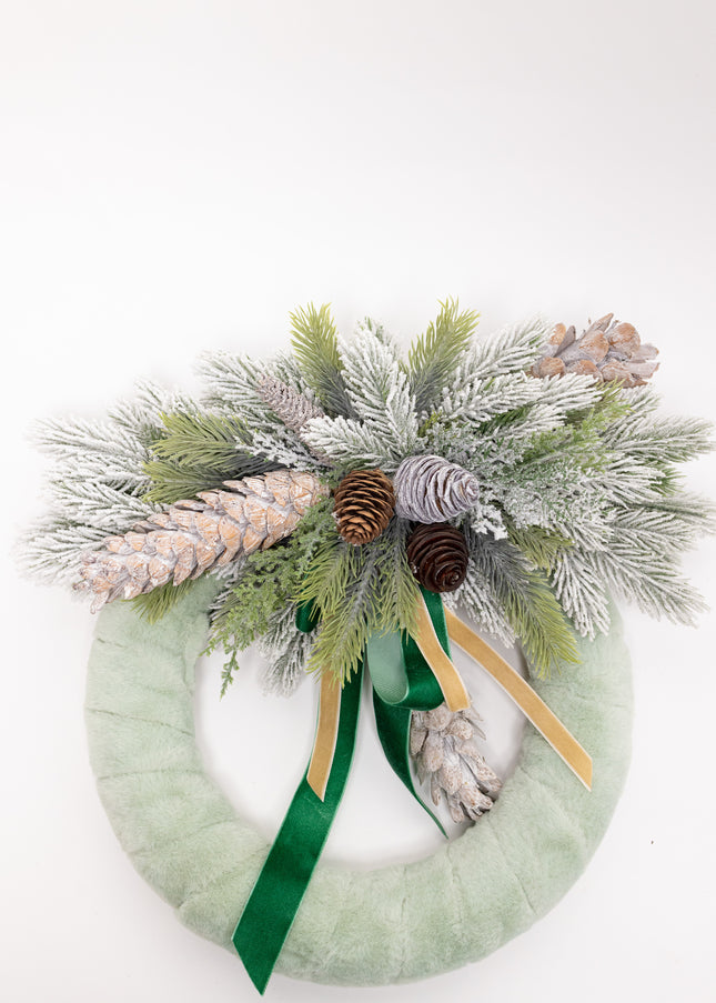 Coroniță Crăciun "Sage Velvet" din Brad Artificial 4D