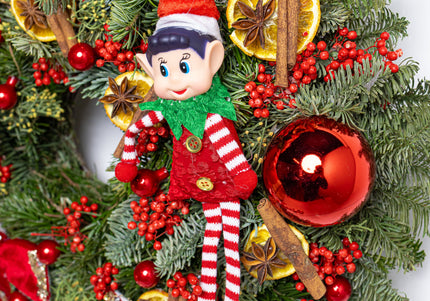 Coroniță de Crăciun Artizanală „The Elf’s Festive Welcome”
