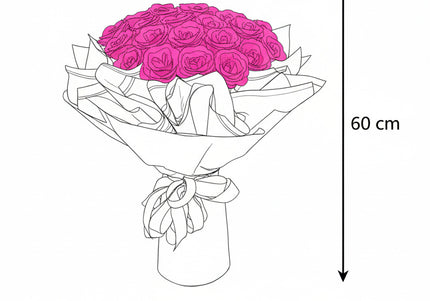 Buchet Gigant "Pink Orchid" cu 69 Trandafiri și Sclipici