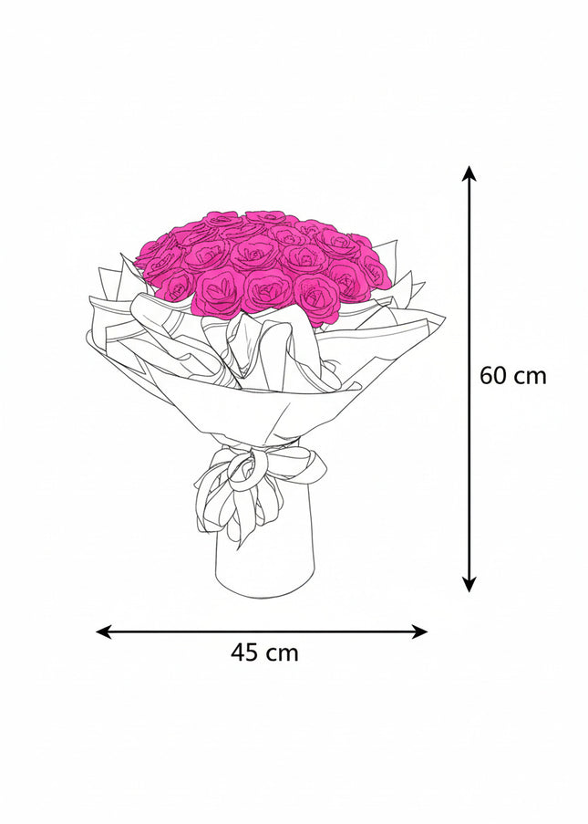 Buchet Gigant "Pink Orchid" cu 69 Trandafiri și Sclipici