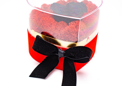 Aranjament de Lux "Midnight Heart" cu Trandafir Criogenat