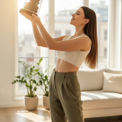 Cupolă Lux Trandafir Criogenat Roșu cu Cristale & Perle