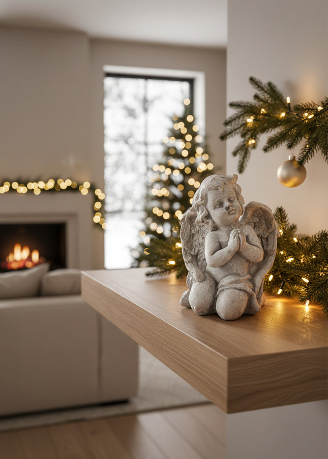 Statuetă Decorativă Îngeraș "Rugăciune și Lumină"