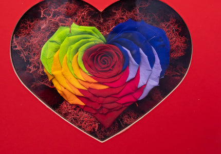Aranjament de Lux „Rainbow Serenity” cu Trandafir Etern