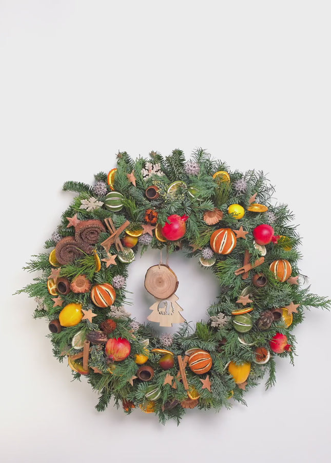 Coroniță Crăciun "Grand Winter Harvest" Mix Brad Natural