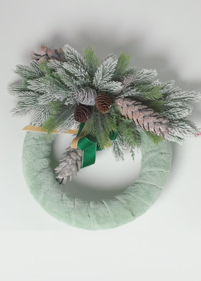 Coroniță Crăciun "Sage Velvet" din Brad Artificial 4D