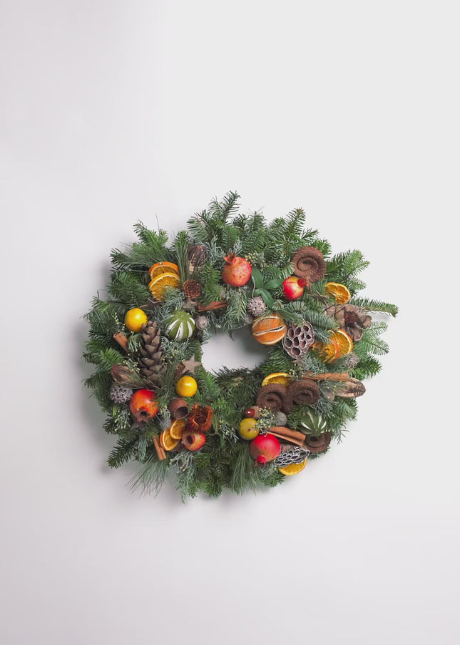 Coroniță Crăciun "Natural Harvest" din Mix de Brad Natural
