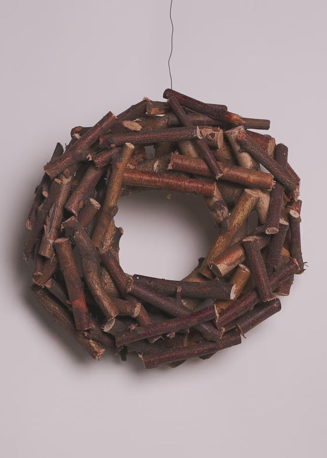Coroniță Rustică din Lemn Natural – Bază Decorativă Manuală pentru Aranjamente de Casă