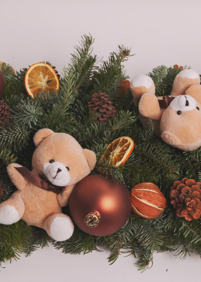 Ghirlandă de Crăciun Artizanală „Teddy Bear’s Festive Trail”