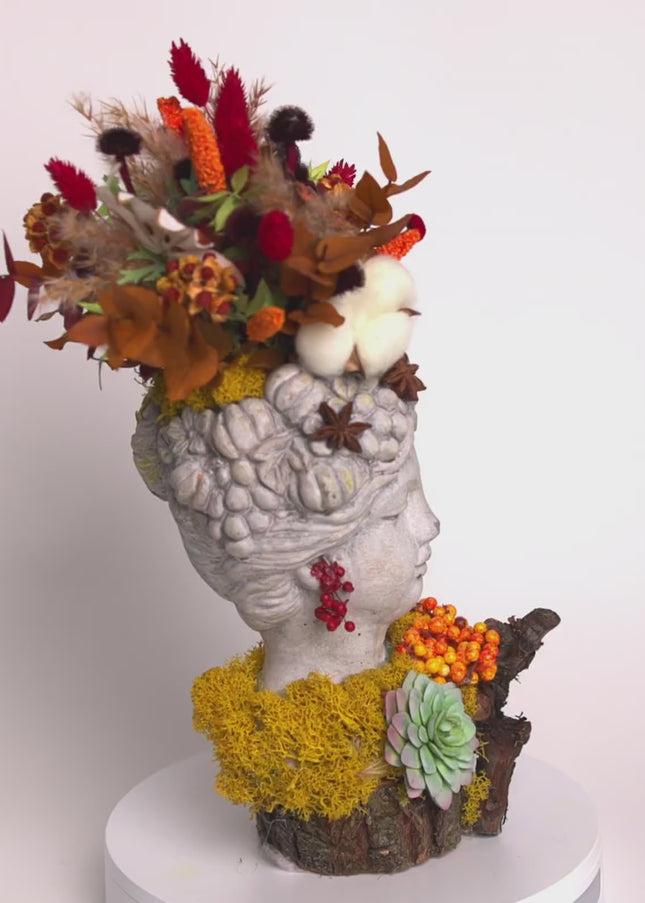 Aranjament floral „Autumn Lady” – design artistic în tonuri de toamnă