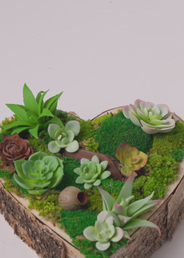 Set 3 tablouri decorative „Green Heart”