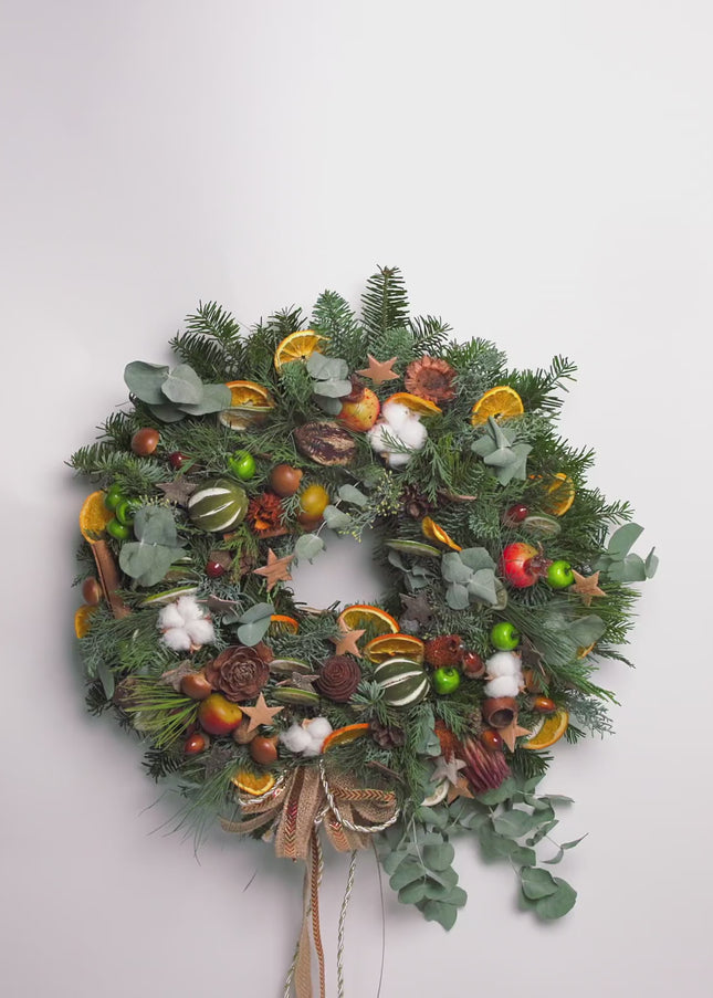 Coroniță Crăciun "Eucalyptus & Cotton" Brad Nobilis