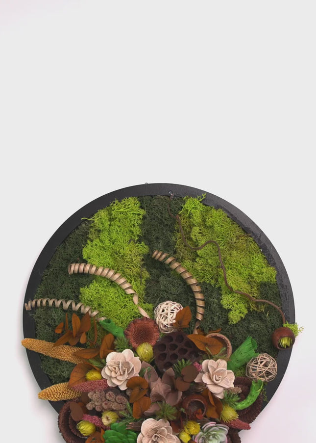 Tablou decorativ „Nature Essence” – compoziție în tonuri de verde și crem