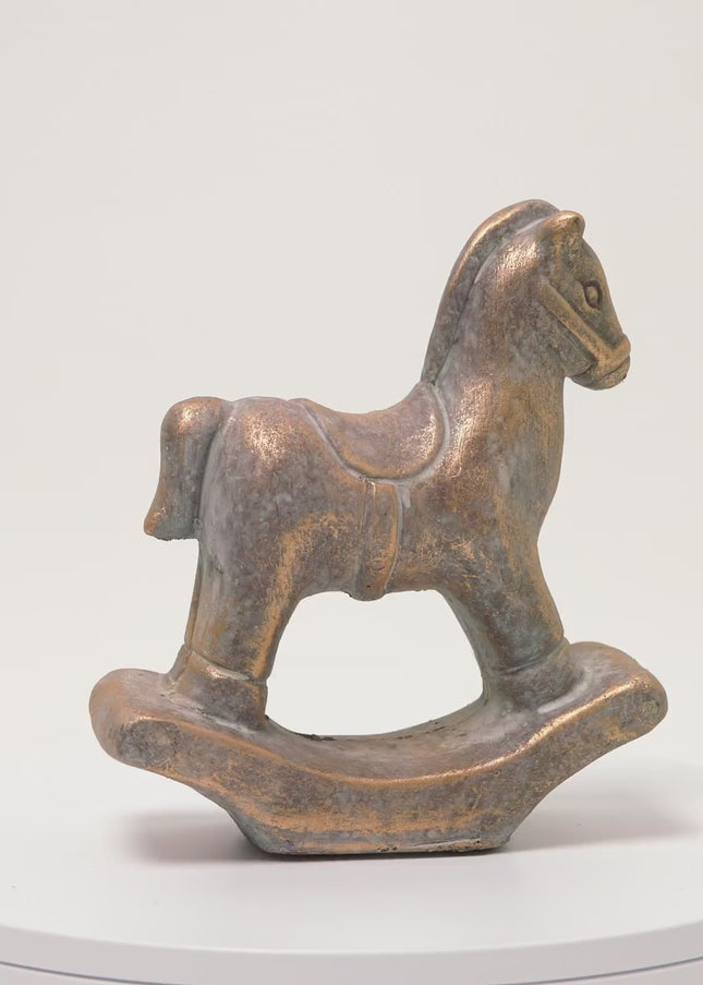 Statuetă Cal Balansoar Vintage – Decor de Crăciun