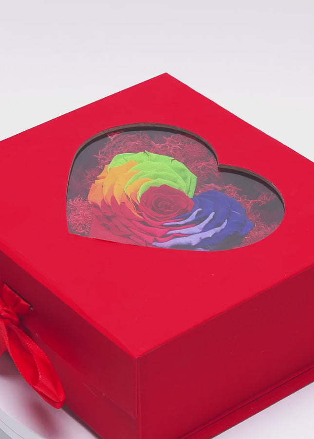 Aranjament de Lux „Rainbow Serenity” cu Trandafir Etern