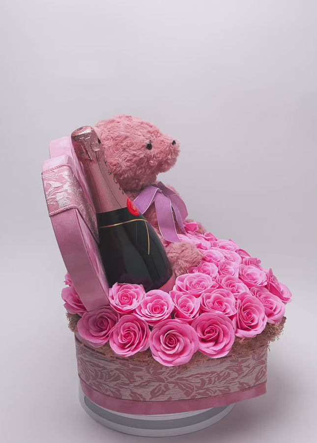 Aranjament de Lux Inima Catifea „L'Amour de Moët”