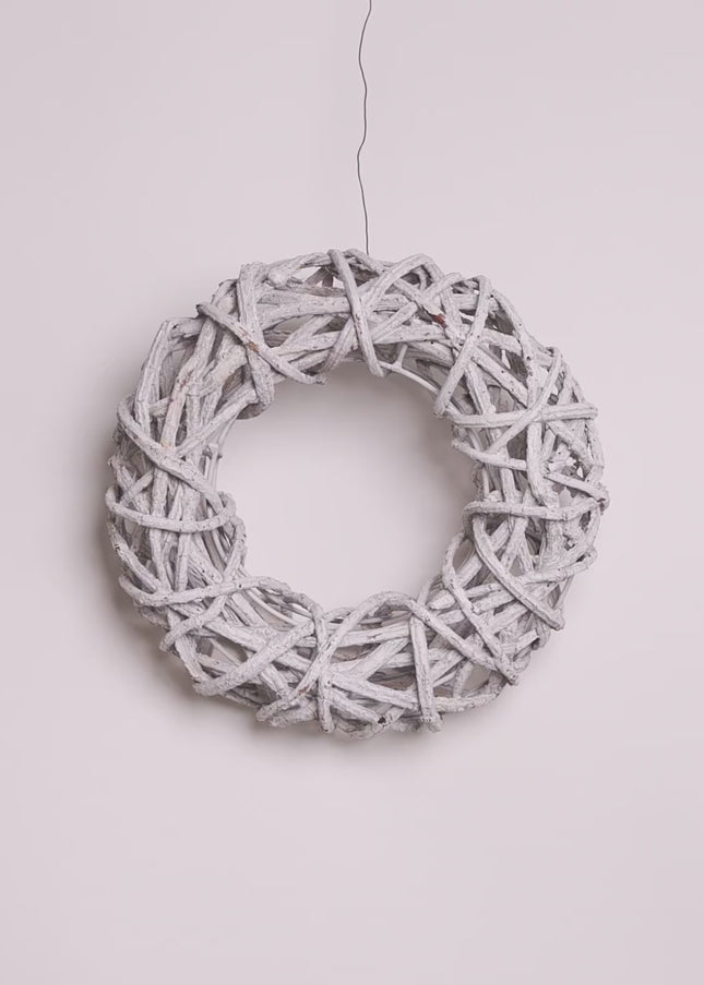 Coroniță din Răchită Albă Împletită – Bază Decorativă Naturală pentru Aranjamente Handmade