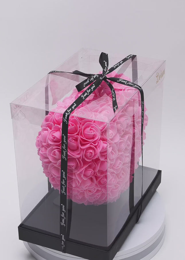 Aranjament de Lux Inima „Pink Velvet Heart” Artizanal