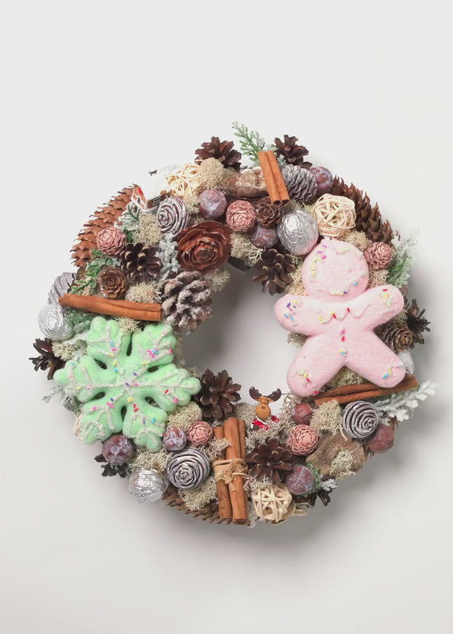 Coroniță Crăciun "Sweet Gingerbread" cu Mușchi și Conuri