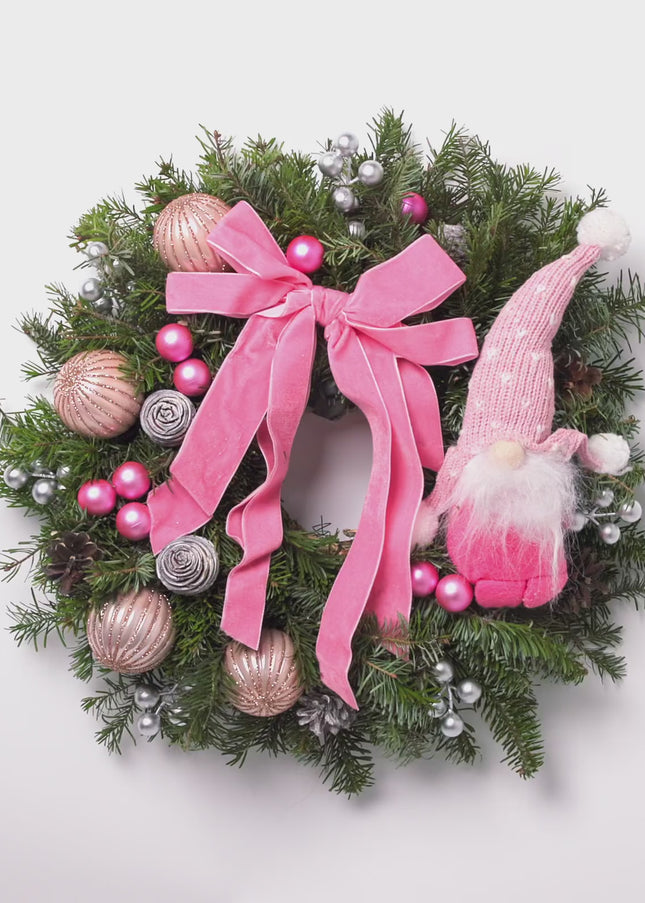 Coroniță Crăciun "Pink Gnomon" din Brad Nobilis