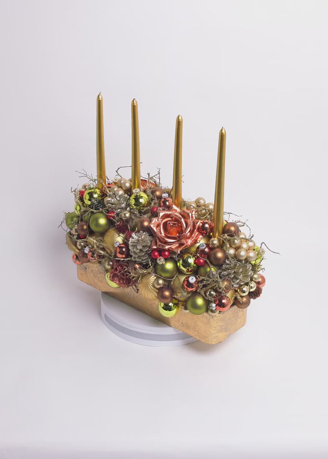 Aranjament Lux FloraArt cu Bonsai, Trandafir și Cupru