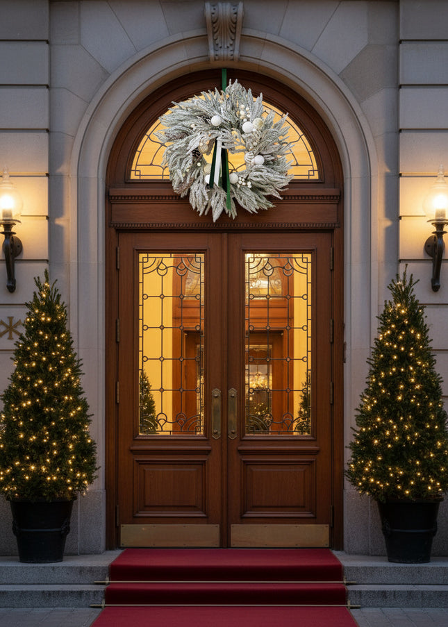 Coroniță Gigantă "White Elegance" cu Brad 4D Nins