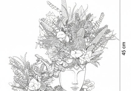 Aranjament floral „Autumn Spirit” în bust sculptural – compoziție rustică cu flori uscate și elemente naturale