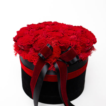 Aranjament Inimă Lux 25 Trandafiri Criogenați Roșii