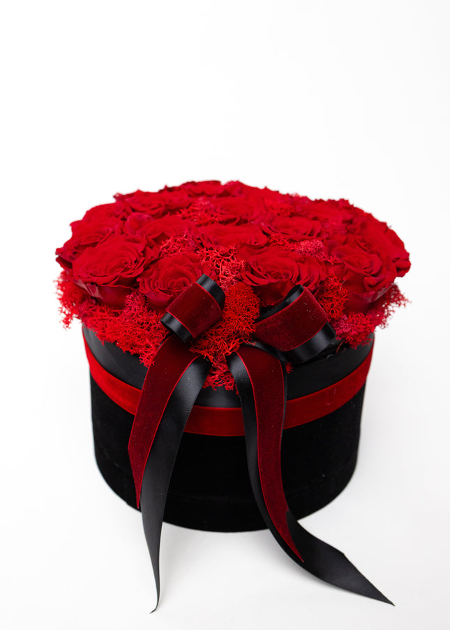 Aranjament Inimă Lux 25 Trandafiri Criogenați Roșii