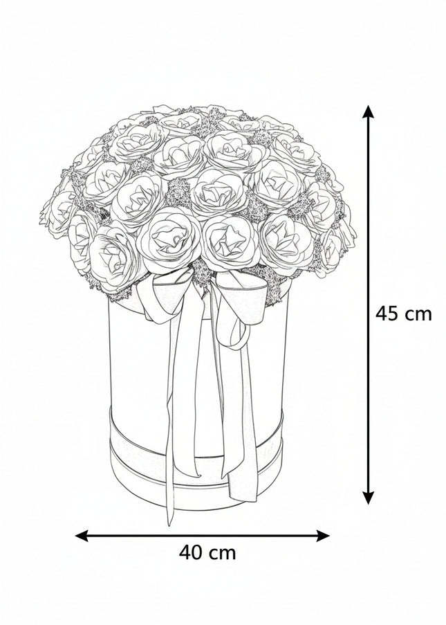 Aranjament Lux 51 Trandafiri Săpun Turcoaz (Glitter) & Fundă Dublă