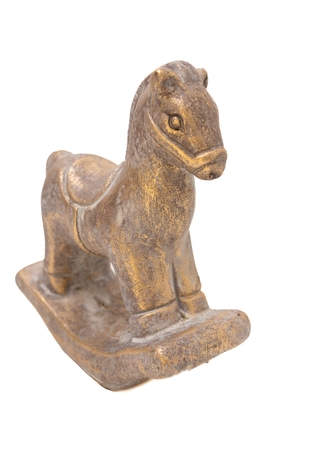 Statuetă Cal Balansoar Vintage – Decor de Crăciun