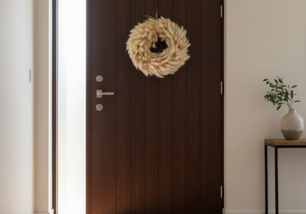 Coroniță Decorativă din Lagurus Alb Natural – Aranjament Pufos „Coda Mâței” Stil Boho