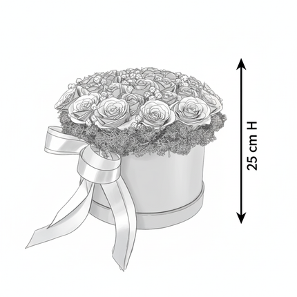 Aranjament Lux Trandafiri Săpun Magenta-Roz, Cutie Roșie