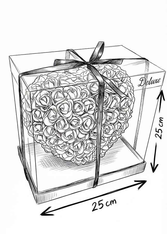 Aranjament de Lux Inima „Pink Velvet Heart” Artizanal