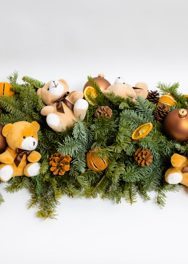 Ghirlandă de Crăciun Artizanală „Teddy Bear’s Festive Trail”