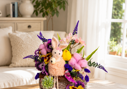 Aranjament floral de Paște „Easter Blossom” – delicat și plin de culoare