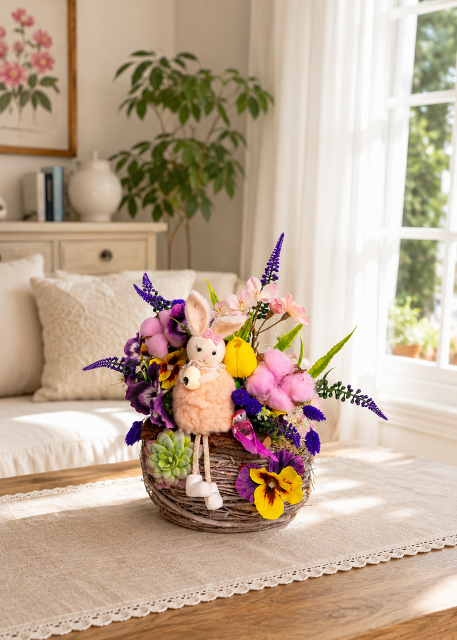 Aranjament floral de Paște „Easter Blossom” – delicat și plin de culoare