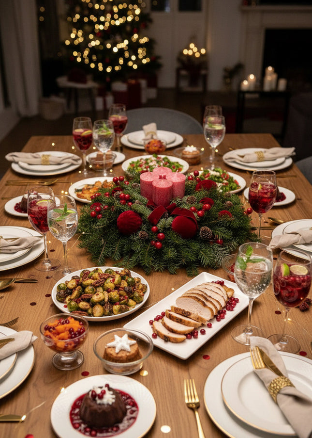 Aranjament Crăciun Advent "Velvet Crimson" din brad Nobilis