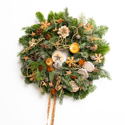 Coroniță Crăciun "Nature's Owl" din Brad Nobilis Natural
